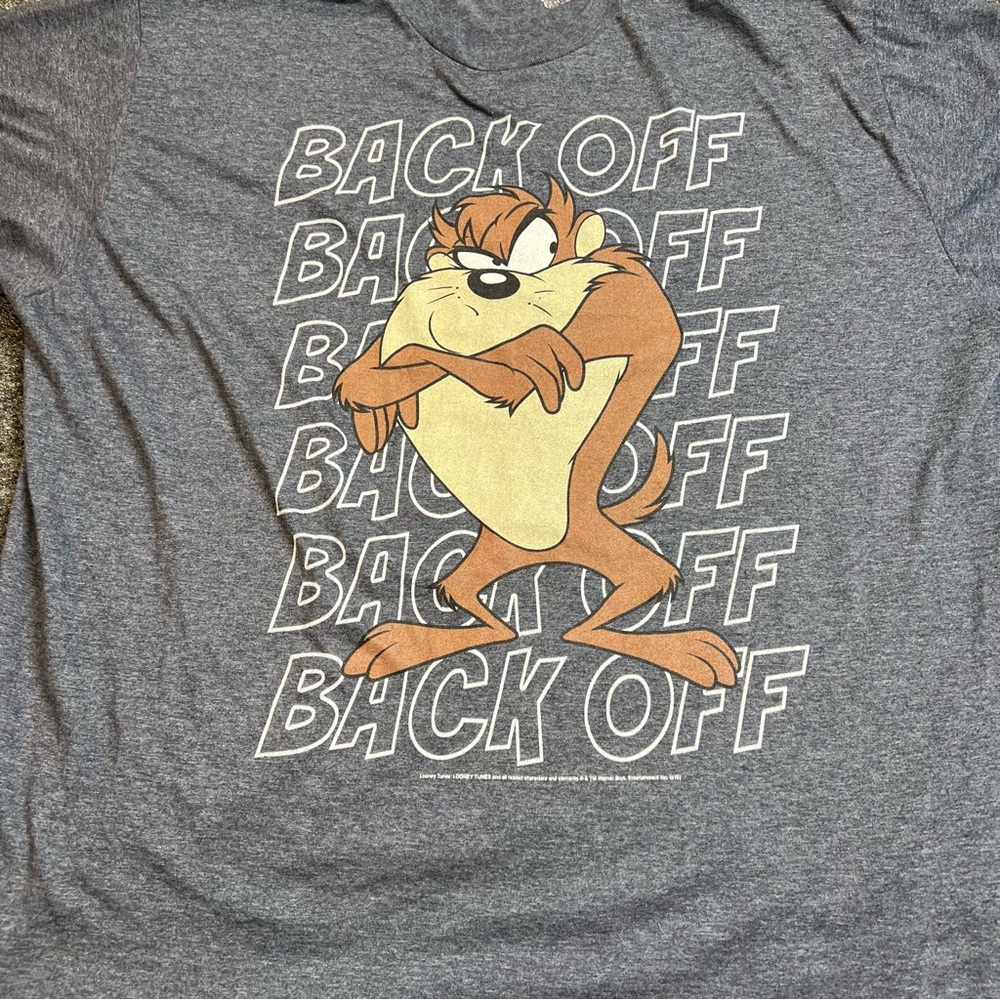 Looney Tunes Taz Back Off Graphic Tee 2XL Warner Bros Cartoon Shirt